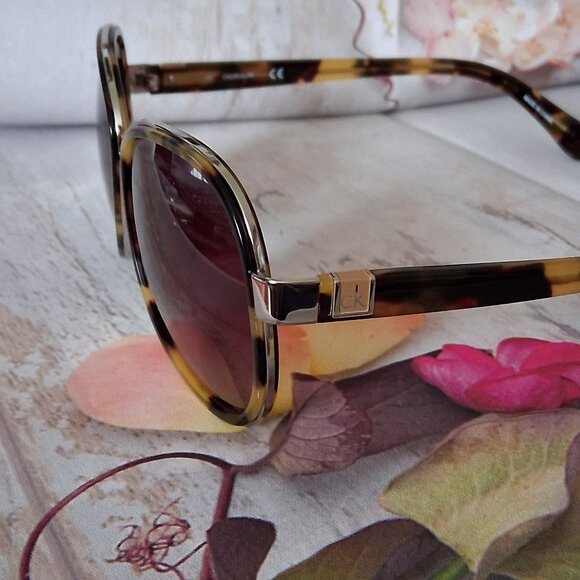 Calvin Klein tortoise shell animal metal sunglasses NEW IN CASE main image 4
